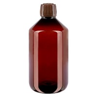 PET Medizinflasche 500ml braun (PET Medizinflasche) PP28, mit braunem OV PET Medizinflasche 500ml braun (PET Medizinflasche) PP28, mit braunem OV
