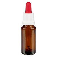 Pipettenflasche braun 10ml, Pipette weiss/rot OV Pipettenflasche braun 10ml, Pipette weiss/rot OV