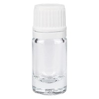 Apothekenflasche klar 5ml Tropfverschluss 1.2mm weiss OV Apothekenflasche klar 5ml Tropfverschluss 1.2mm weiss OV