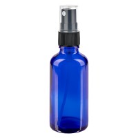 Blauglasflasche 50ml mit Pumpzerstäuber schwarz Blauglasflasche 50ml mit Pumpzerstäuber schwarz