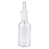Klarglasflasche 50ml mit Nasenzerstäuber weiss Klarglasflasche 50ml mit Nasenzerstäuber weiss