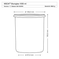Förhandsgranskning: WECK 1000ml Sturzglas mit Frischhalte Deckel Förhandsgranskning: WECK 1000ml Sturzglas mit Frischhalte Deckel