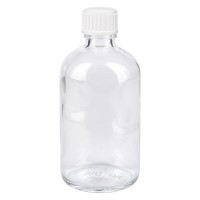 Apothekenflasche klar 100ml Tropfverschluss weiss 0.8mm Standard Apothekenflasche klar 100ml Tropfverschluss weiss 0.8mm Standard