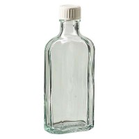 Medicinflaskor i klart glas apoteksflaskor 125ml med stängning Medicinflaskor i klart glas apoteksflaskor 125ml med stängning