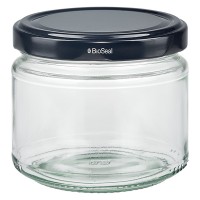 330ml Rundglas mit BioSeal Deckel schwarz UN.. 330ml Rundglas mit BioSeal Deckel schwarz UN..