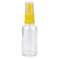 Klarglasflasche 30ml mit Pumpzerstäuber gelb Klarglasflasche 30ml mit Pumpzerstäuber gelb