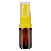 Braunglasflasche 5ml mit Pumpzerstäuber gelb Braunglasflasche 5ml mit Pumpzerstäuber gelb