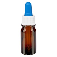 Pipettenflasche braun 5ml, Pipette weiss/blau Standard Pipettenflasche braun 5ml, Pipette weiss/blau Standard