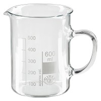 Becherglas 600ml mit Henkel aus hitzefestem Borosilikatglas (normale Form) Becherglas 600ml mit Henkel aus hitzefestem Borosilikatglas (normale Form)