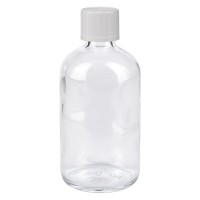 Apothekenflasche klar 100ml Schraubverschluss weiss KiSi Standard Apothekenflasche klar 100ml Schraubverschluss weiss KiSi Standard