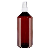 1000 ml PET Medizinflasche mit Zerstäuber weiß GCMI 28/410 inkl. Kappe transparent, Standard 1000 ml PET Medizinflasche mit Zerstäuber weiß GCMI 28/410 inkl. Kappe transparent, Standard