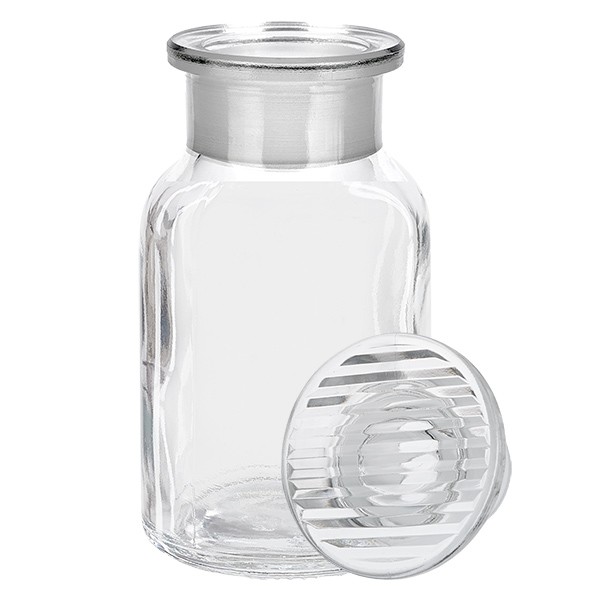 Apoteksflaska med glaspropp 100ml bred mun