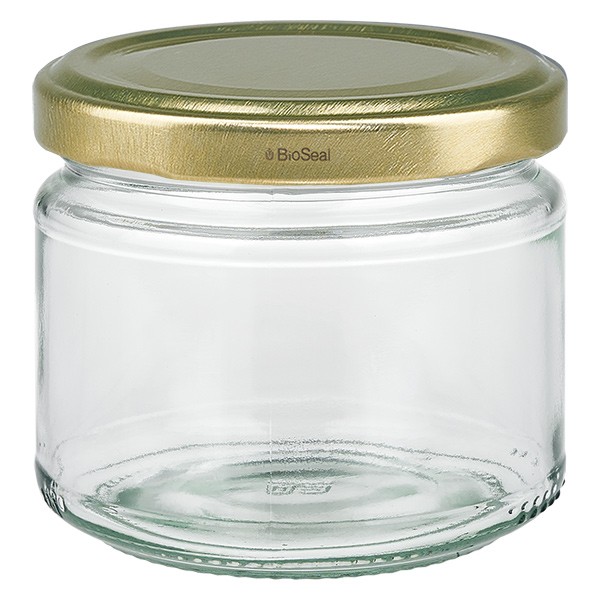 330ml Rundglas mit BioSeal Deckel gold UNiTWIST