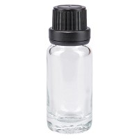 Apothekenflasche klar 10ml Schraubverschluss schw. Dicht. OV Apothekenflasche klar 10ml Schraubverschluss schw. Dicht. OV