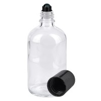 Deodorantflaskor 100ml klart glas, Stängning svart Deodorantflaskor 100ml klart glas, Stängning svart