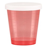 Medikamentenbecher 30ml inkl. Schnappdeckel (Medizinbecher/Schnapsbecher) Farbe: rot Medikamentenbecher 30ml inkl. Schnappdeckel (Medizinbecher/Schnapsbecher) Farbe: rot