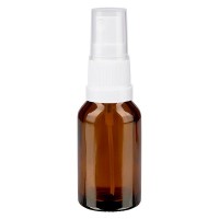 Braunglasflasche 15ml mit Pumpzerstäuber weiss Braunglasflasche 15ml mit Pumpzerstäuber weiss