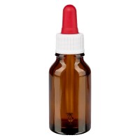 Pipettenflasche braun 30ml, Pipette weiss/rot Standard Pipettenflasche braun 30ml, Pipette weiss/rot Standard
