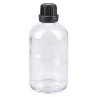 Apothekenflasche klar 100ml Tropfverschluss Pr 2mm schwarz OV Apothekenflasche klar 100ml Tropfverschluss Pr 2mm schwarz OV