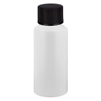 PET Zylinderflasche 30ml weiss, S20x3 mit schwarzem SV PET Zylinderflasche 30ml weiss, S20x3 mit schwarzem SV