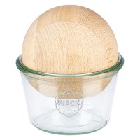 370ml Sturzglas WECK RR100 mit Holzkugel Buche 370ml Sturzglas WECK RR100 mit Holzkugel Buche