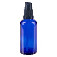 Blauglasflasche 50ml mit Pumpverschluss schwarz Blauglasflasche 50ml mit Pumpverschluss schwarz