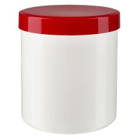 Salbenkruke 50g weiss mit Schraubdeckel rot (PP) Salbenkruke 50g weiss mit Schraubdeckel rot (PP)