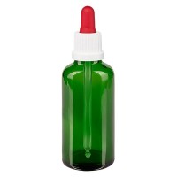 Pipettenflasche grün 50ml, Pipette weiss/rot OV Pipettenflasche grün 50ml, Pipette weiss/rot OV