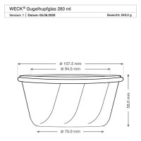 Förhandsgranskning: 280ml Gugelhupfglas WECK RR100 mit Korken natur Förhandsgranskning: 280ml Gugelhupfglas WECK RR100 mit Korken natur