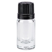Apothekenflasche klar 5ml Tropfverschluss Pr. 1mm schwarz OV Apothekenflasche klar 5ml Tropfverschluss Pr. 1mm schwarz OV