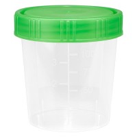 Urinbecher natur 125ml mit grünem Schraubdeckel Urinbecher natur 125ml mit grünem Schraubdeckel