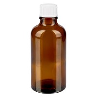 Apothekenfl. braun 50ml Schraubv. weiss Globuli St Apothekenfl. braun 50ml Schraubv. weiss Globuli St