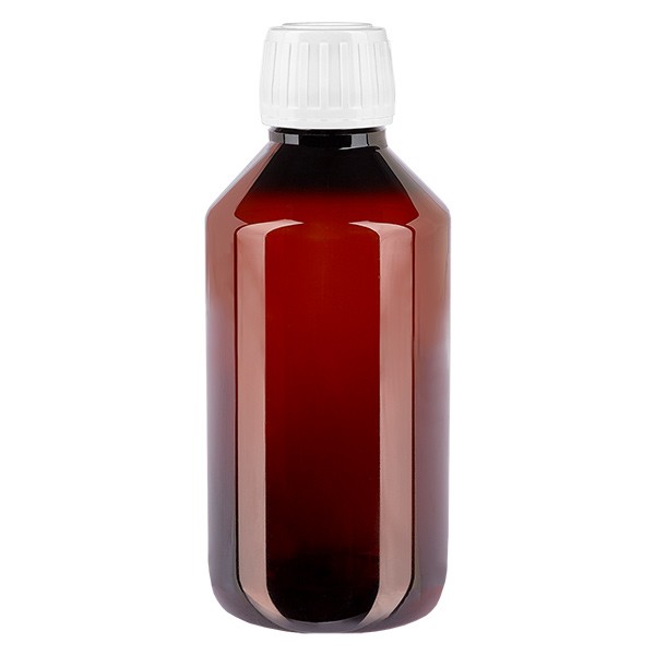 PET Flasche 250ml mit weissem Verschluss OV