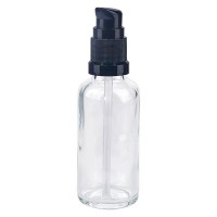 Klarglasflasche 30ml mit Pumpverschluss schwarz Klarglasflasche 30ml mit Pumpverschluss schwarz