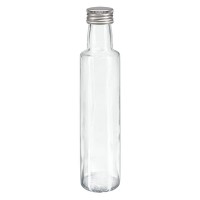 250ml Likörflasche rund Klarglas inkl. Alu Schraubverschluss Silber (PP 31.5mm) 250ml Likörflasche rund Klarglas inkl. Alu Schraubverschluss Silber (PP 31.5mm)