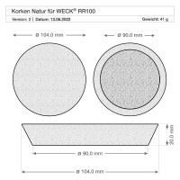 Förhandsgranskning: 1062ml Schmuckglas WECK RR100 mit Korken natur Förhandsgranskning: 1062ml Schmuckglas WECK RR100 mit Korken natur