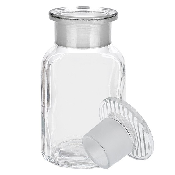 Apoteksflaska med glaspropp 100ml bred mun
