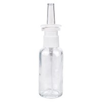 Klarglasflasche 30ml mit Nasenzerstäuber weiss Klarglasflasche 30ml mit Nasenzerstäuber weiss