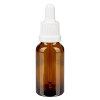 Pipettenflasche braun 20ml, Pipette weiss OV Pipettenflasche braun 20ml, Pipette weiss OV
