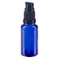 Blauglasflasche 20ml mit Pumpverschluss schwarz Blauglasflasche 20ml mit Pumpverschluss schwarz