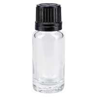 Apothekenflasche klar 10ml Schraubverschluss schw. Giessr. OV Apothekenflasche klar 10ml Schraubverschluss schw. Giessr. OV